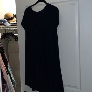 Navy short sleeve swing dress